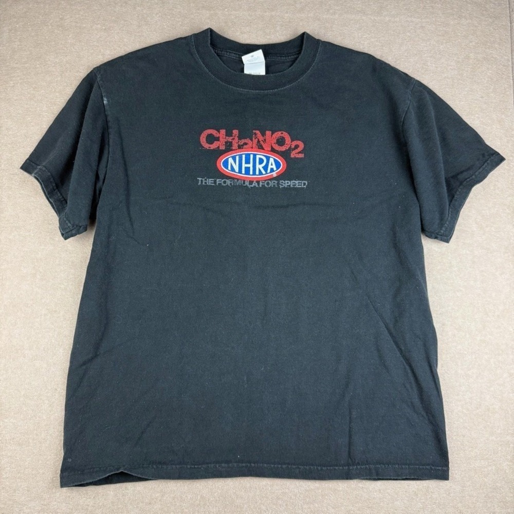 Vintage Anvil Shirt Men's L Black NHRA‎ Nitromethane Racing Graphic Tee 2000s